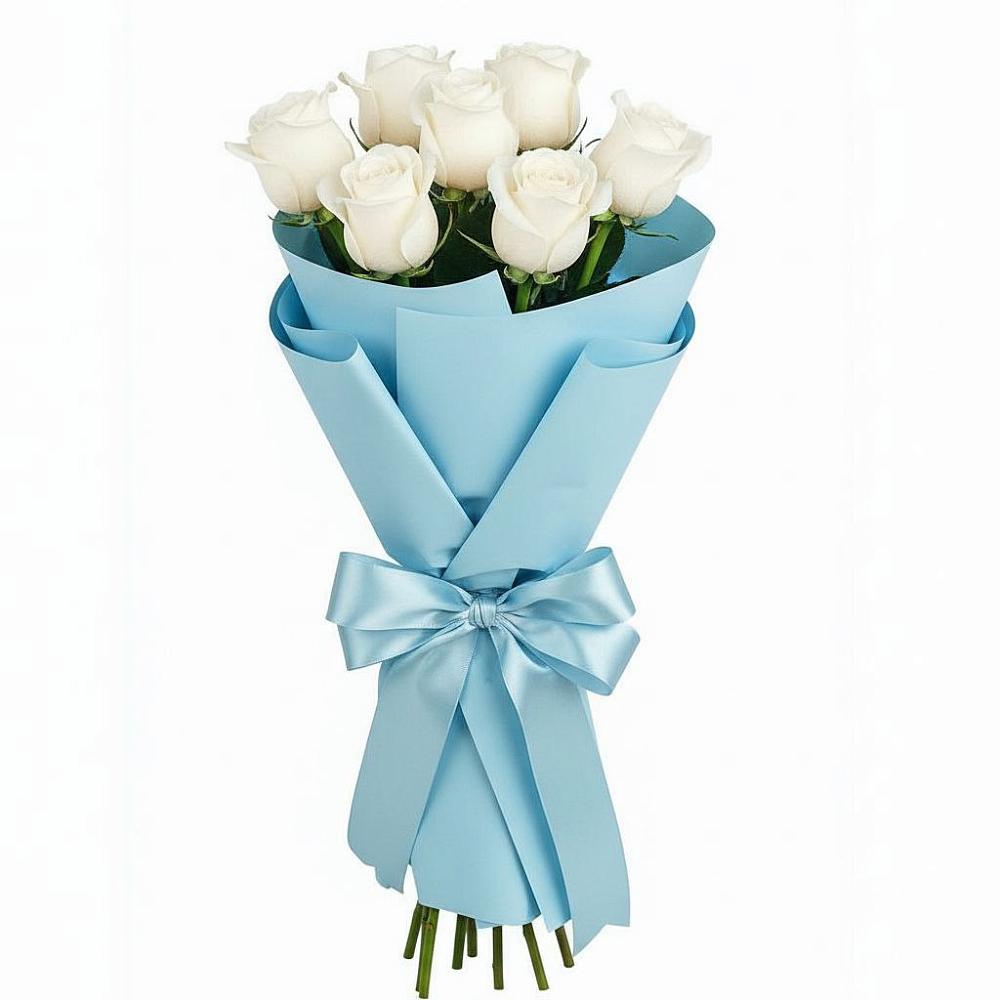 Букет 7 белых роз Проуд в Рузе