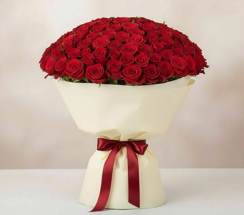 Букет 101 Красная роза Милано в Рузе