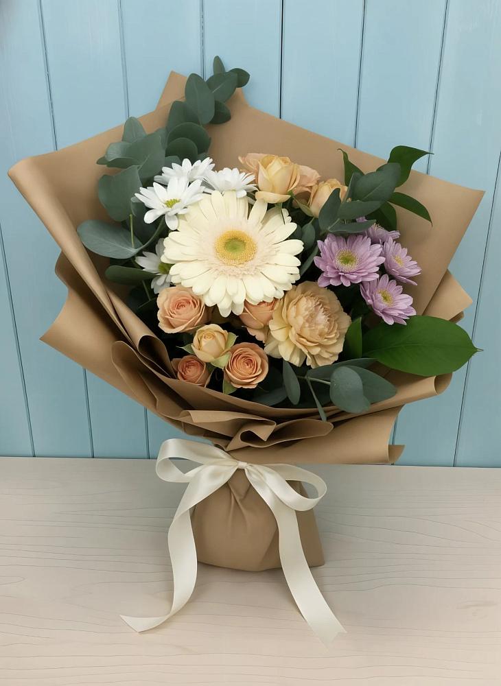 Букет цветов из: Герберы и Хризантемы в Рузе