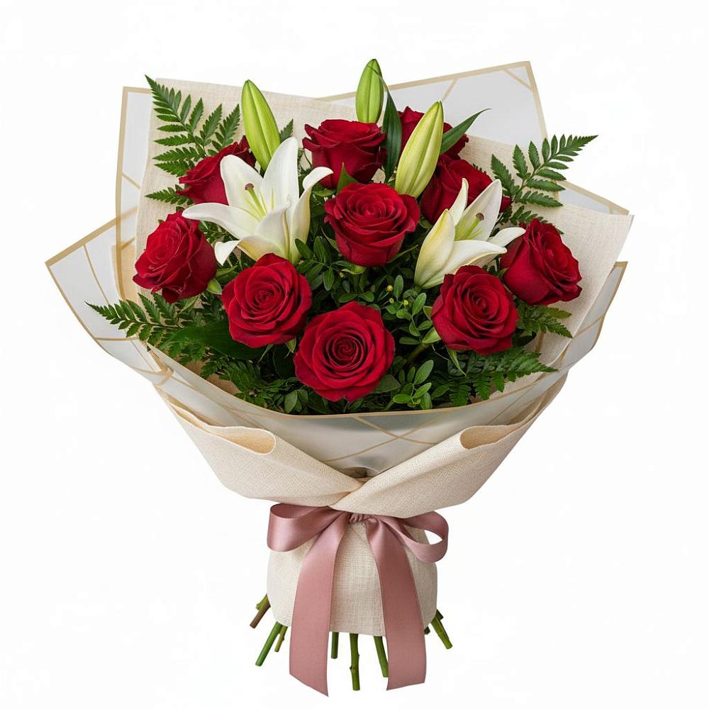 Букет цветов из: Лилии и Розы в Рузе