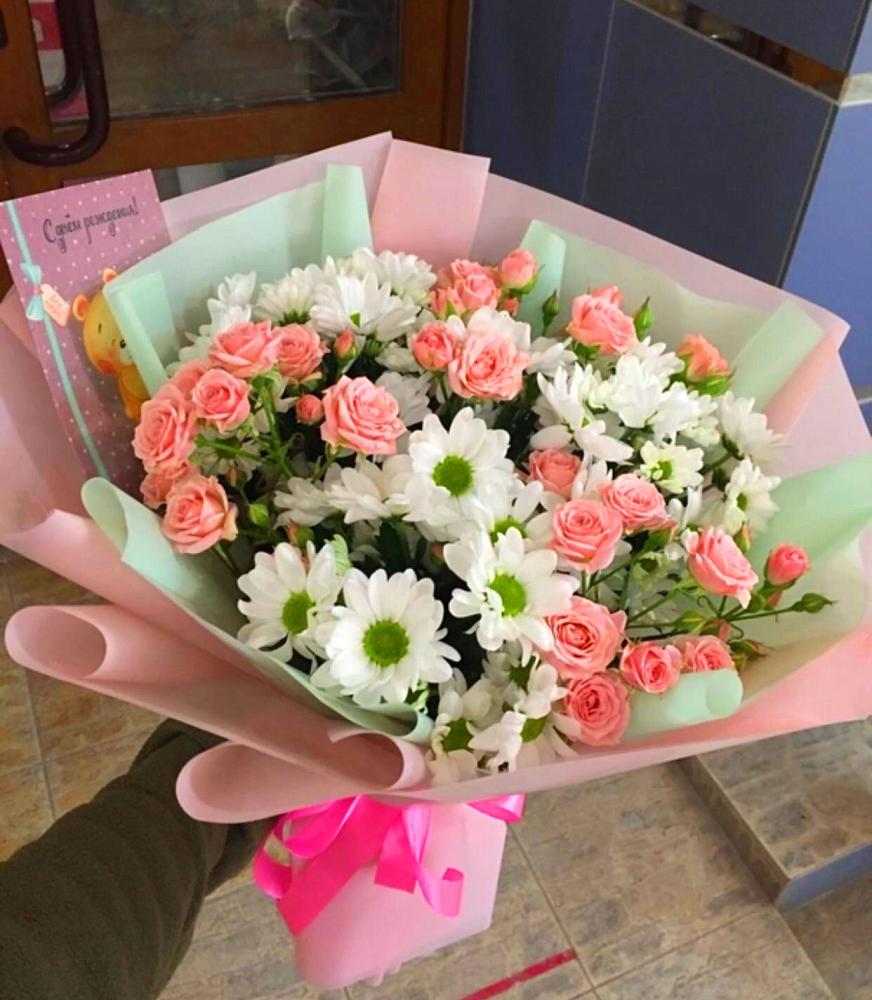 Букет цветов из: Розы и Хризантемы в Рузе