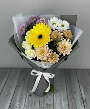 Букет цветов из:  Розы, Герберы и Хризантемы в Рузе