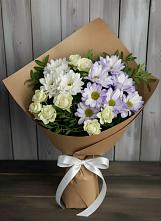 Букет цветов из:  Хризантемы и Розы в Рузе