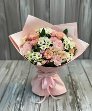 Букет цветов из:  Гвоздики, Розы и Хризантемы в Рузе