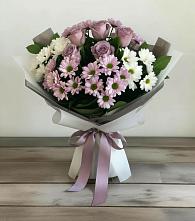Букет цветов из:  Хризантемы и Розы в Рузе
