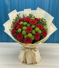 Букет цветов из:  Розы и Хризантемы #REPLACE_PRED# Рузе