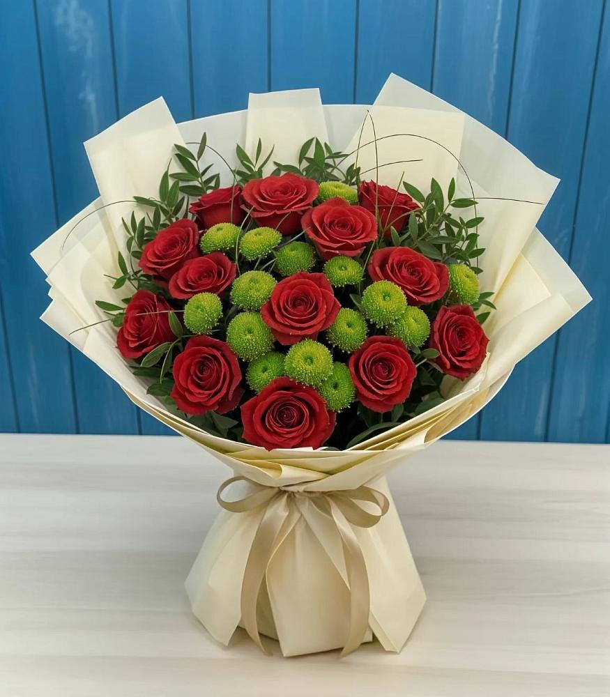 Букет цветов из: Розы и Хризантемы в Рузе